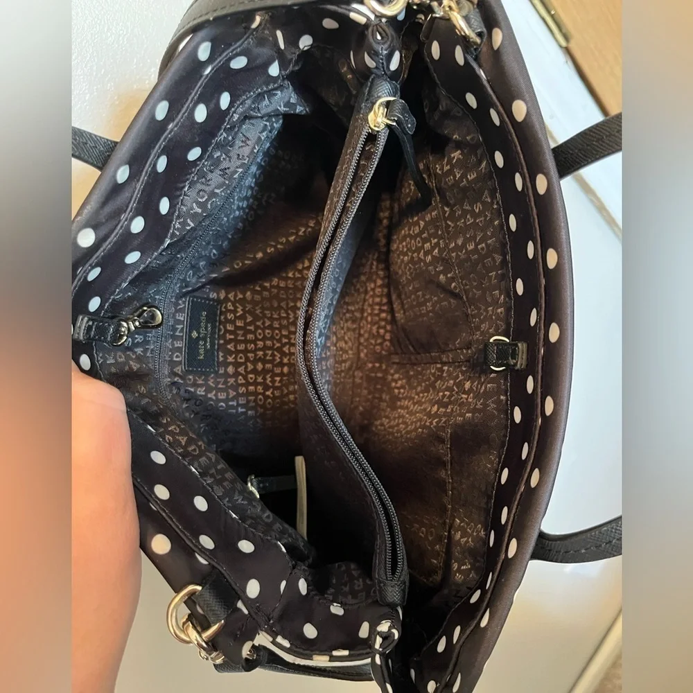 Kate Spade New York Loden- Black/White Polka Dot Bag